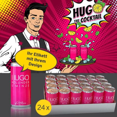 Hugo - Wunschetikett online gestalten - ab 24 Dosen - pfandfrei
